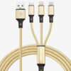 Gold 3-in-1 Charging Cable (USB A)